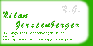 milan gerstenberger business card